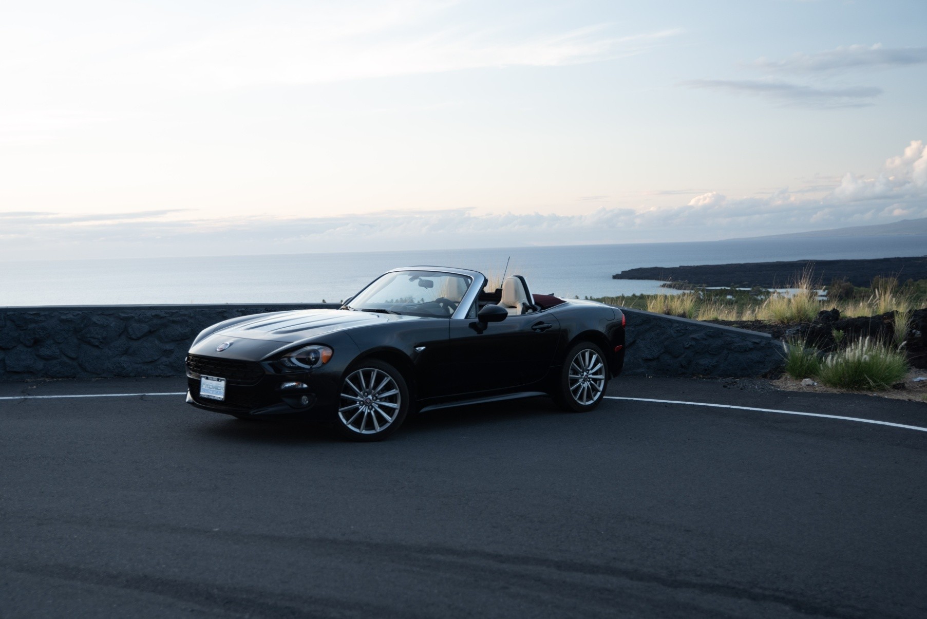 Black Fiat 124 Spider For Rent In Kona On Big Island of Hawaii