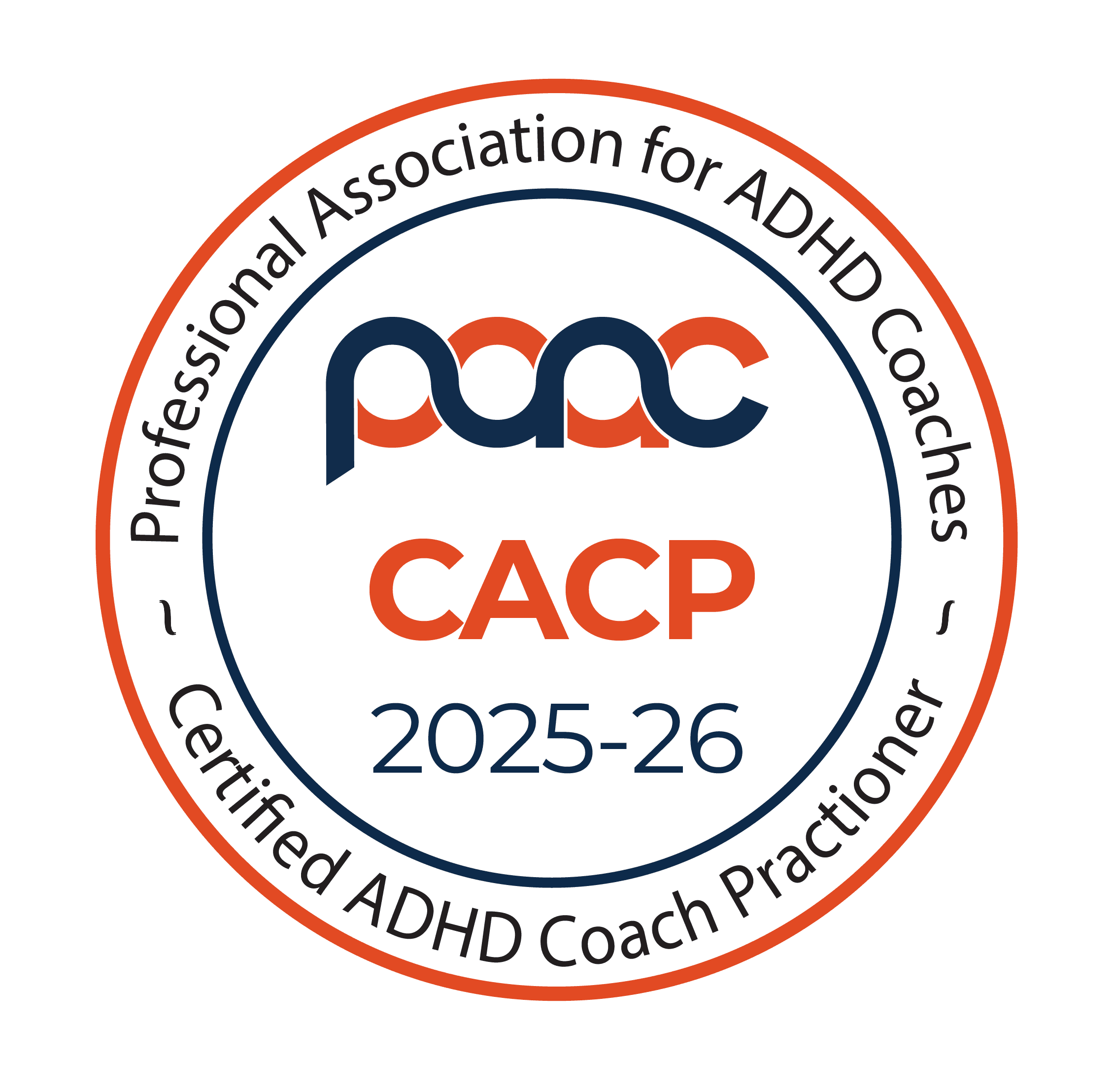 PAAC CACP Certified ADHD Coach Practitioner badge — specialist ADHD accreditation for ADHD+ Ventures