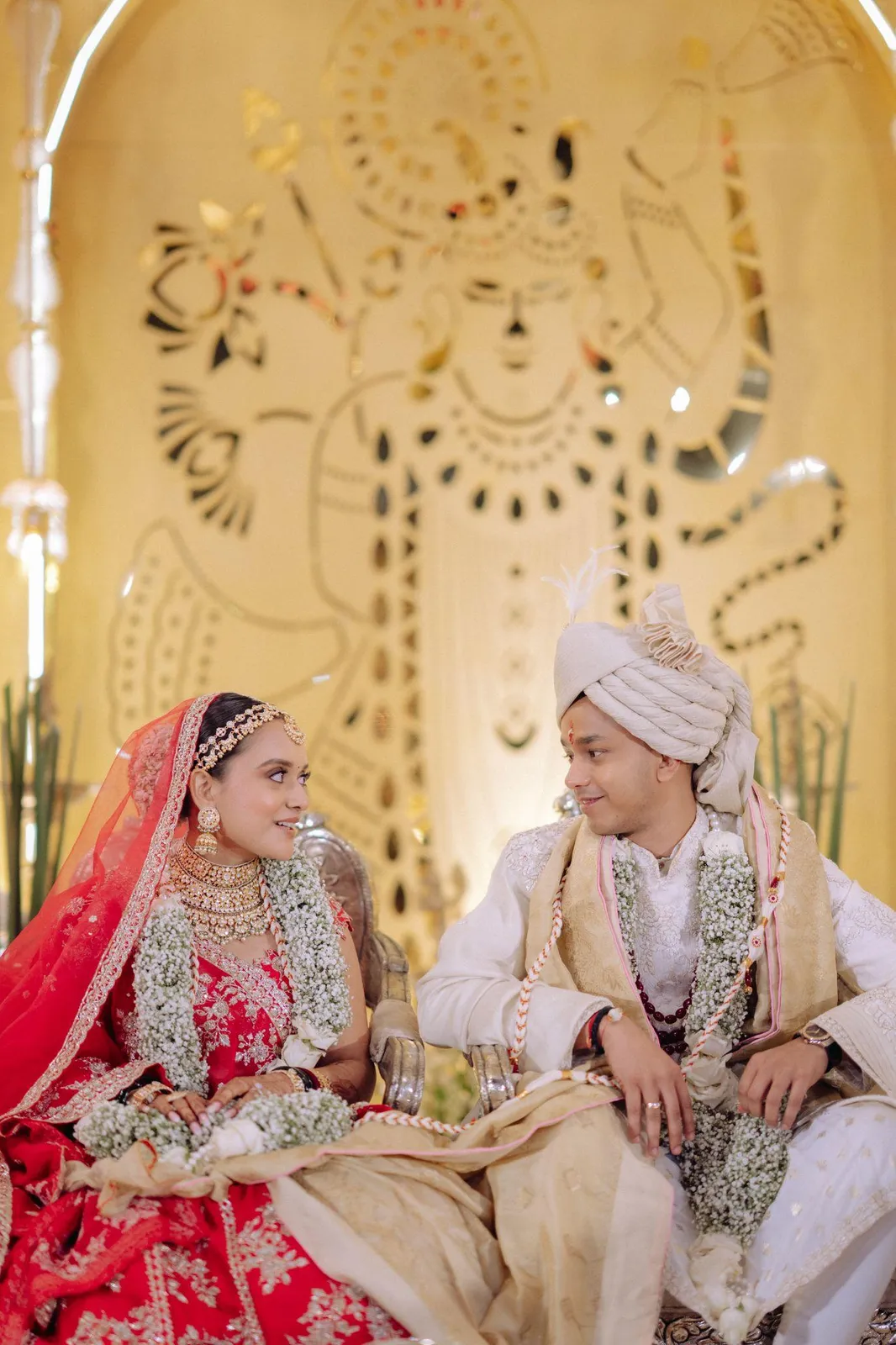 Simran and Shivanshu red and gold wedding mandap — Behind The Scene real wedding