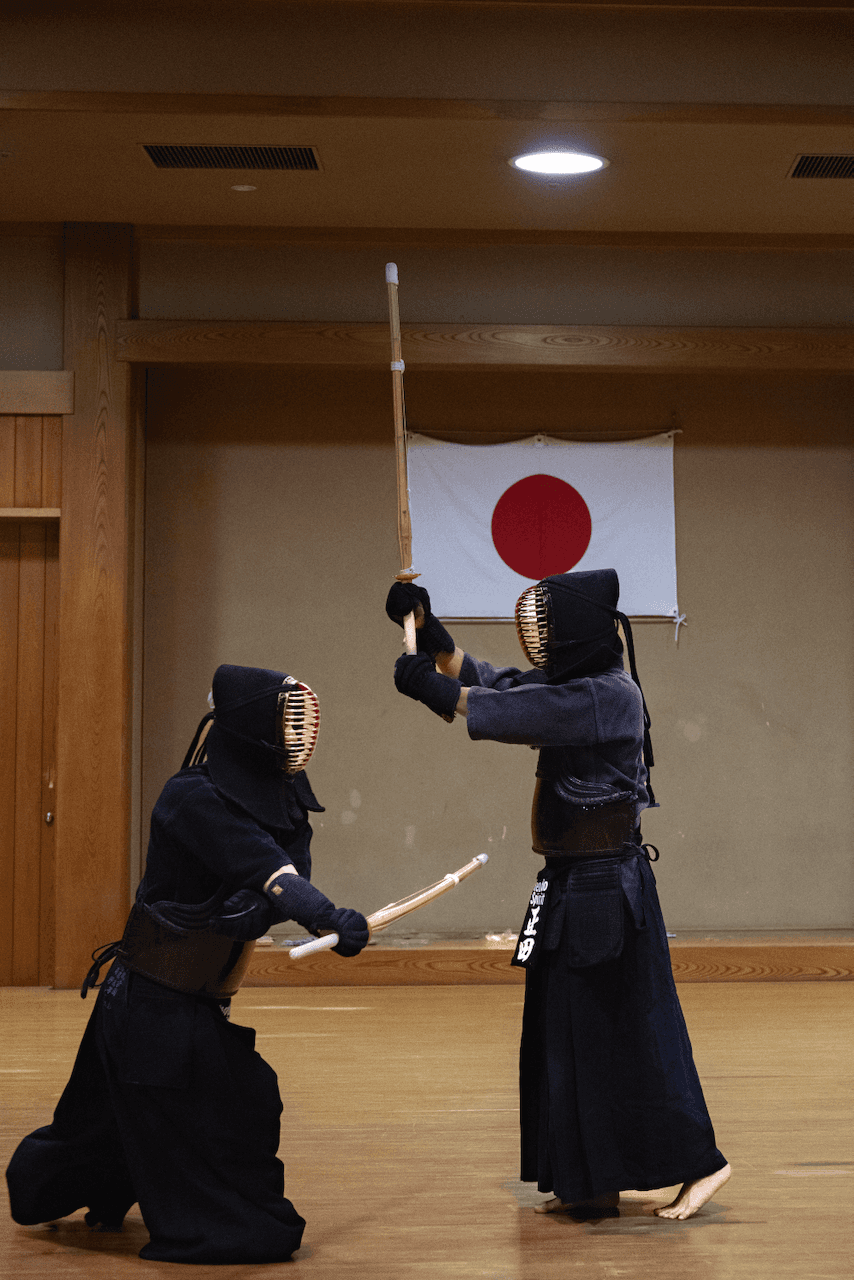 Kendo martial artists in action