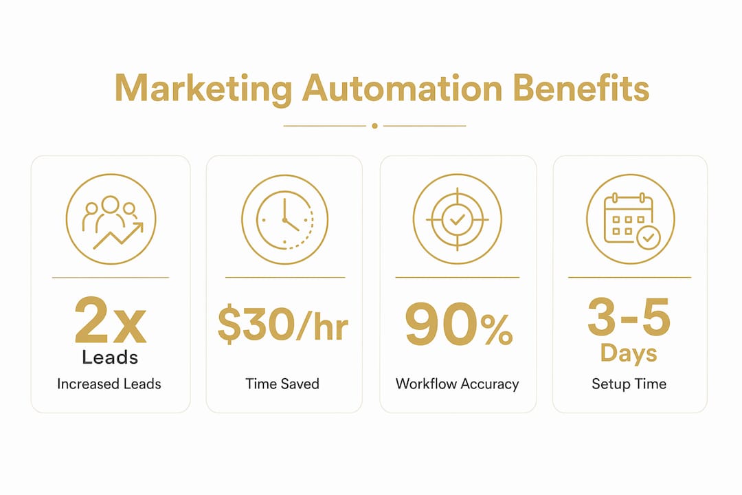 Infographic showing key marketing automation benefits