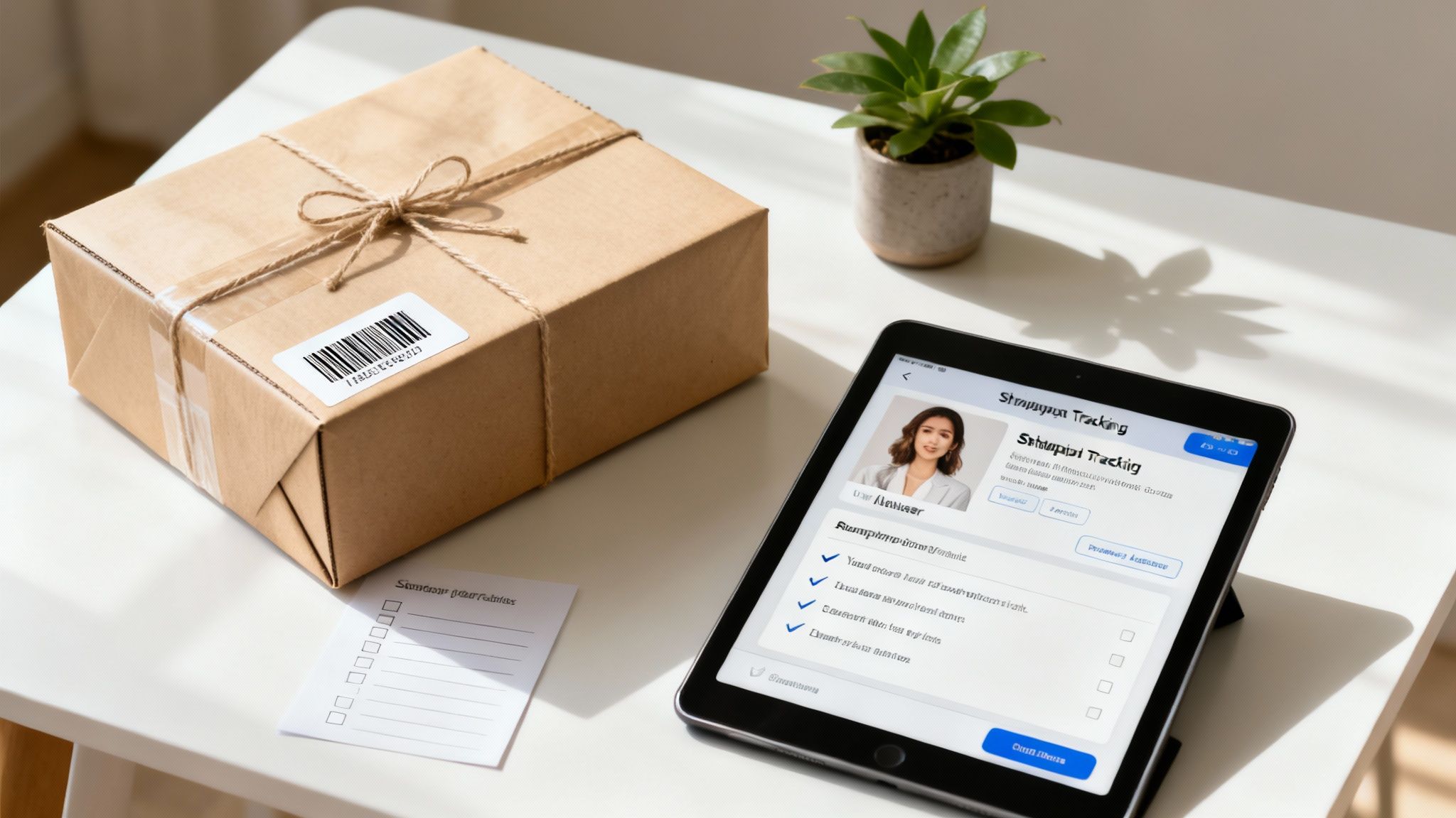 A visual representation of a TikTok influencer database flowing into an automated gifting workflow, showing creator profiles connecting to shipping and tracking icons.