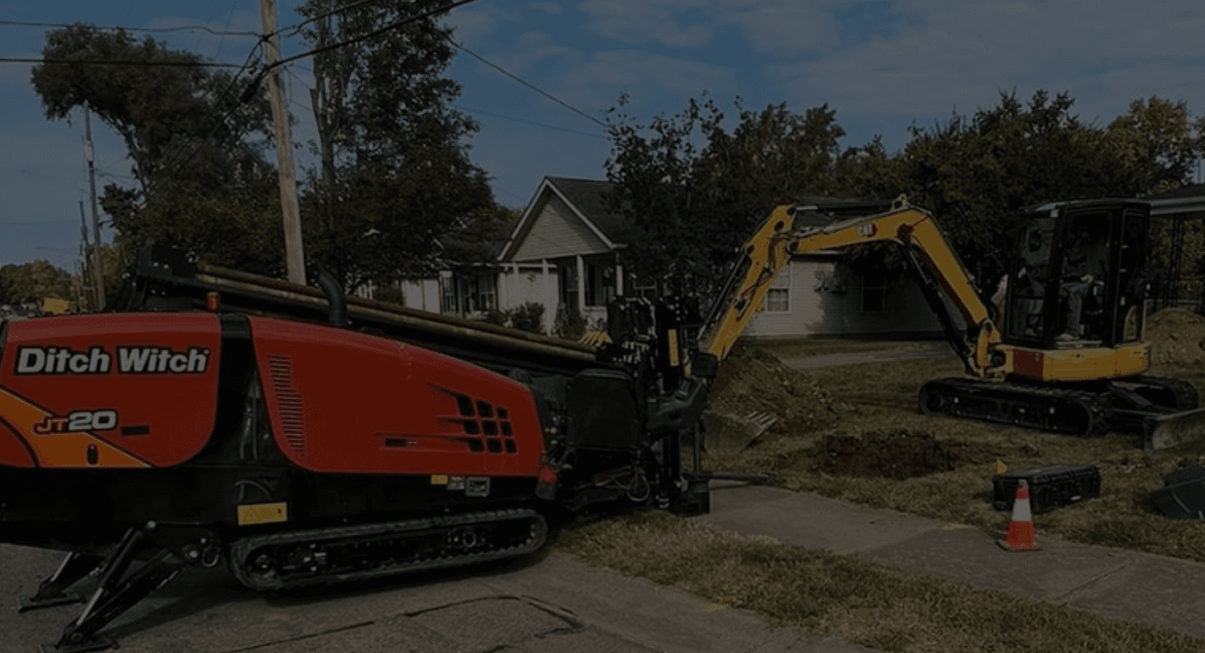 house and land demo with excavator