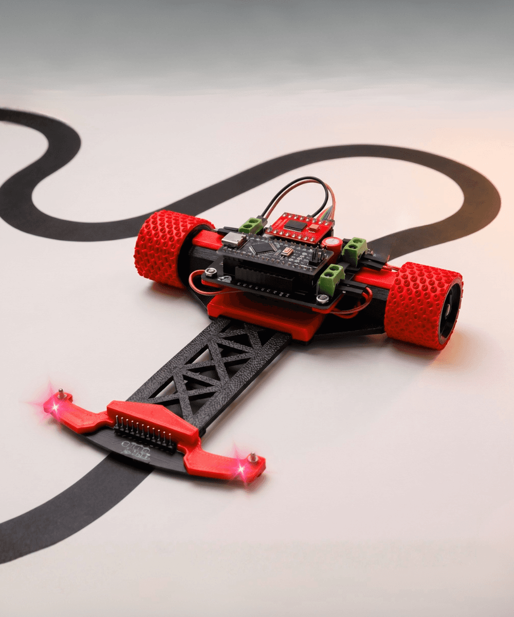 Mark 1 LFR assembled – Arduino line follower robot kit by TechGeeks India on LFR Track