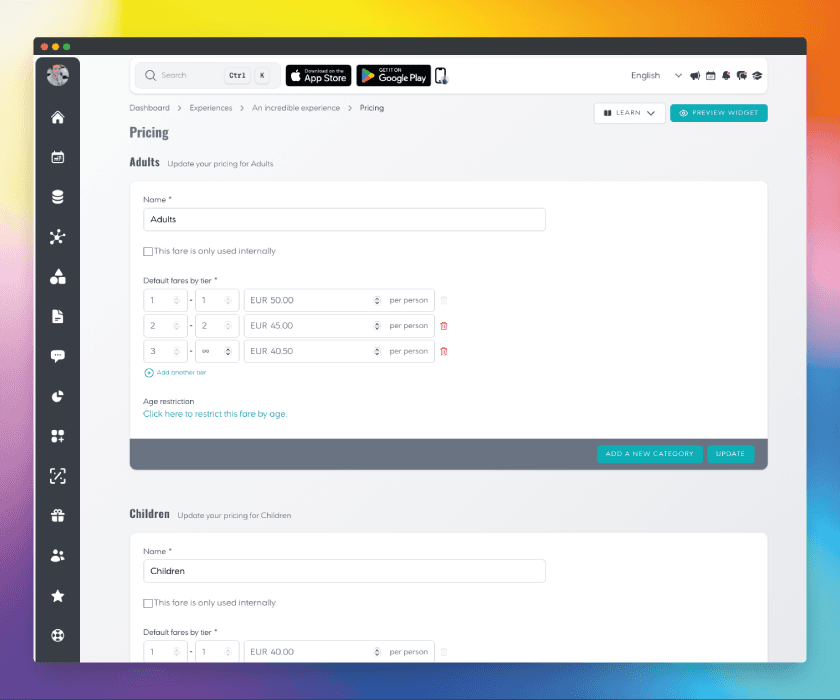 Pricing variations based on group size tiers