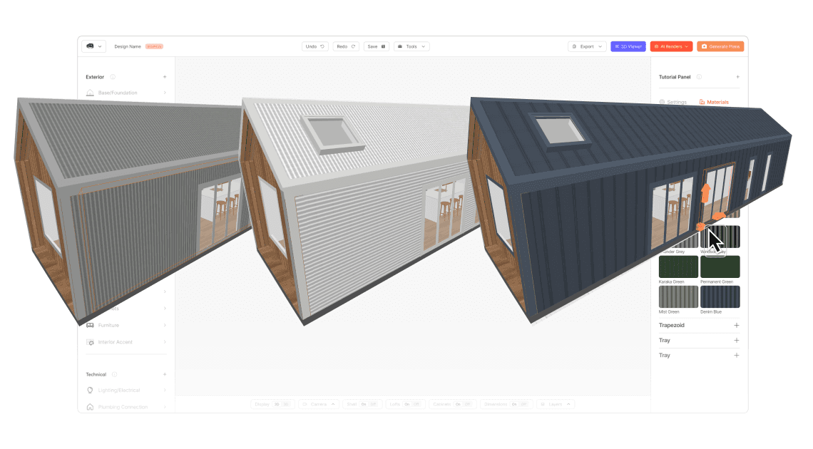 Preview of Tiny Easy's 3D Designer showing easy customizations to model library