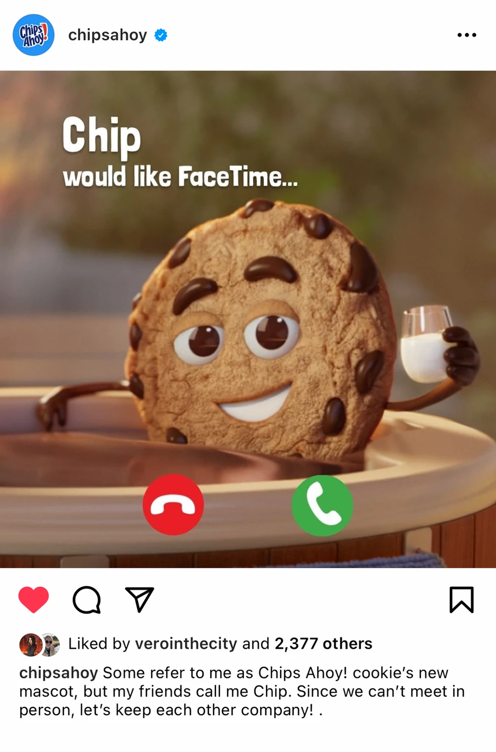 Chips Ahoy social post