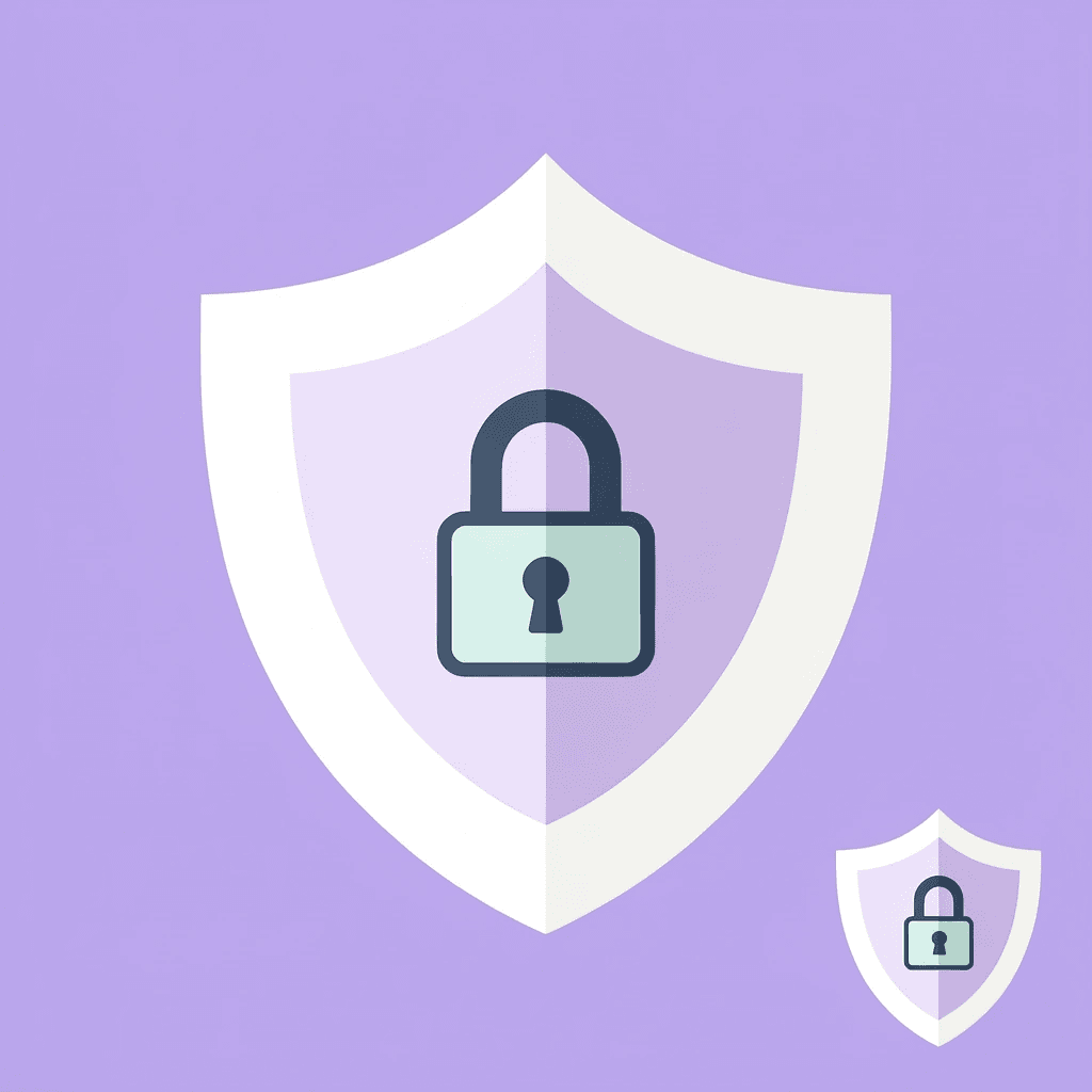 Shield icon representing secure data processing in AI tools