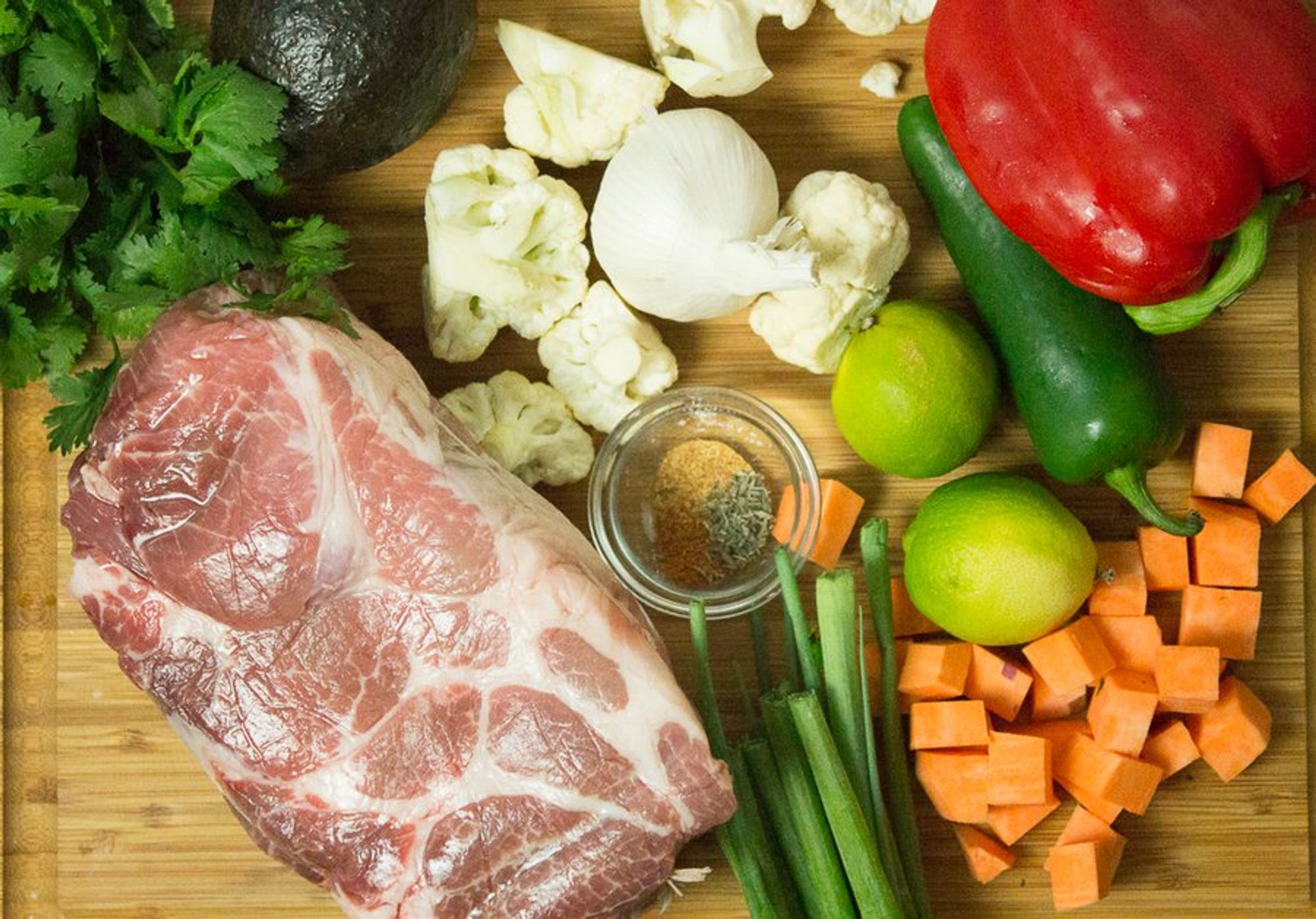 ingredients for slow cooker carnitas bowl
