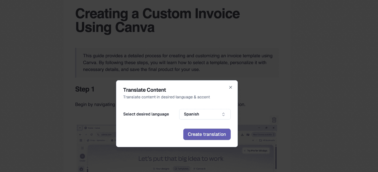 Translate your video SOP into step-wise documents for multiple languages&nbsp;