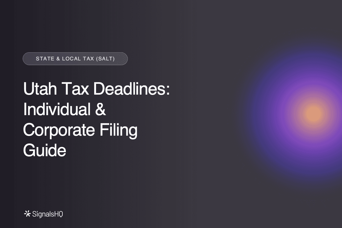 Utah Tax Deadlines: Individual & Corporate Filing Guide
