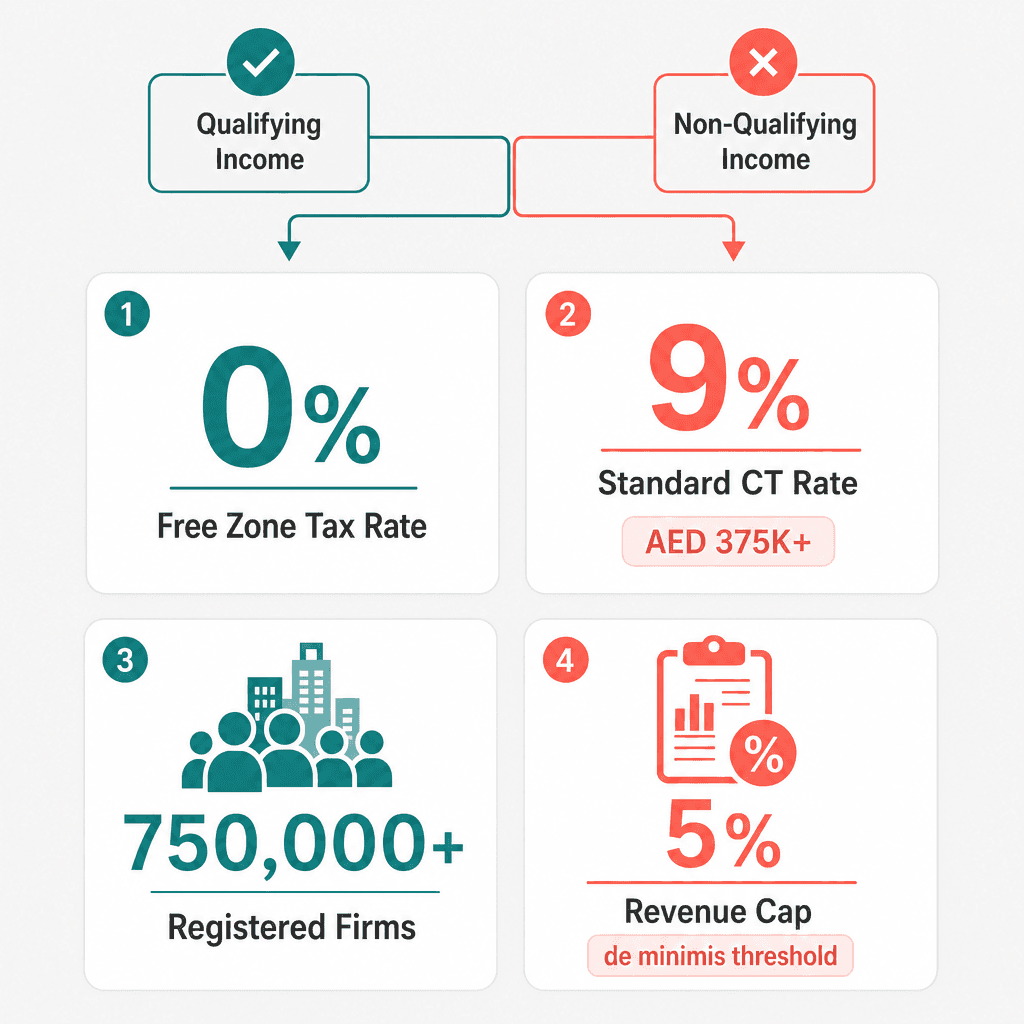 Infographic: Corporate Tax Benefits in Dubai Free Zones: The 0% Rate Explained