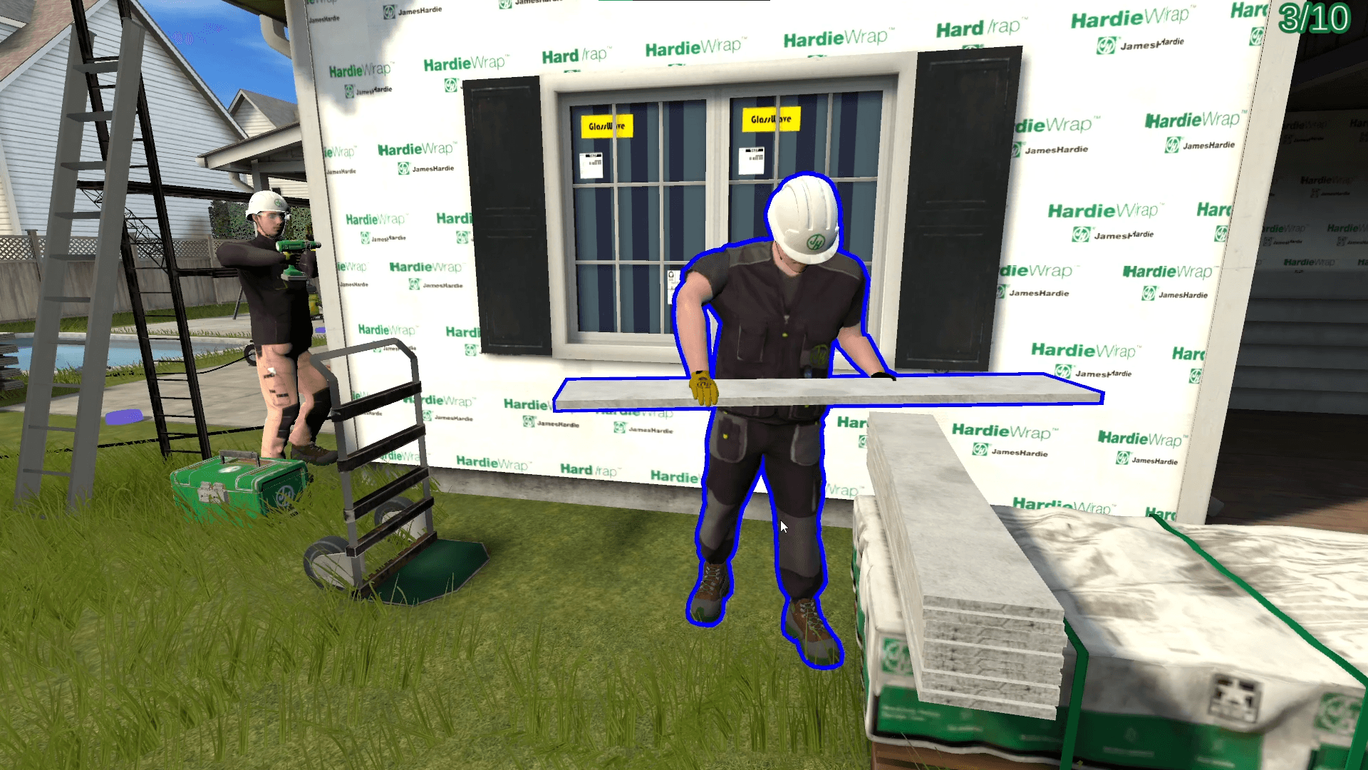 Hazard-recognition simulation user finds a risk