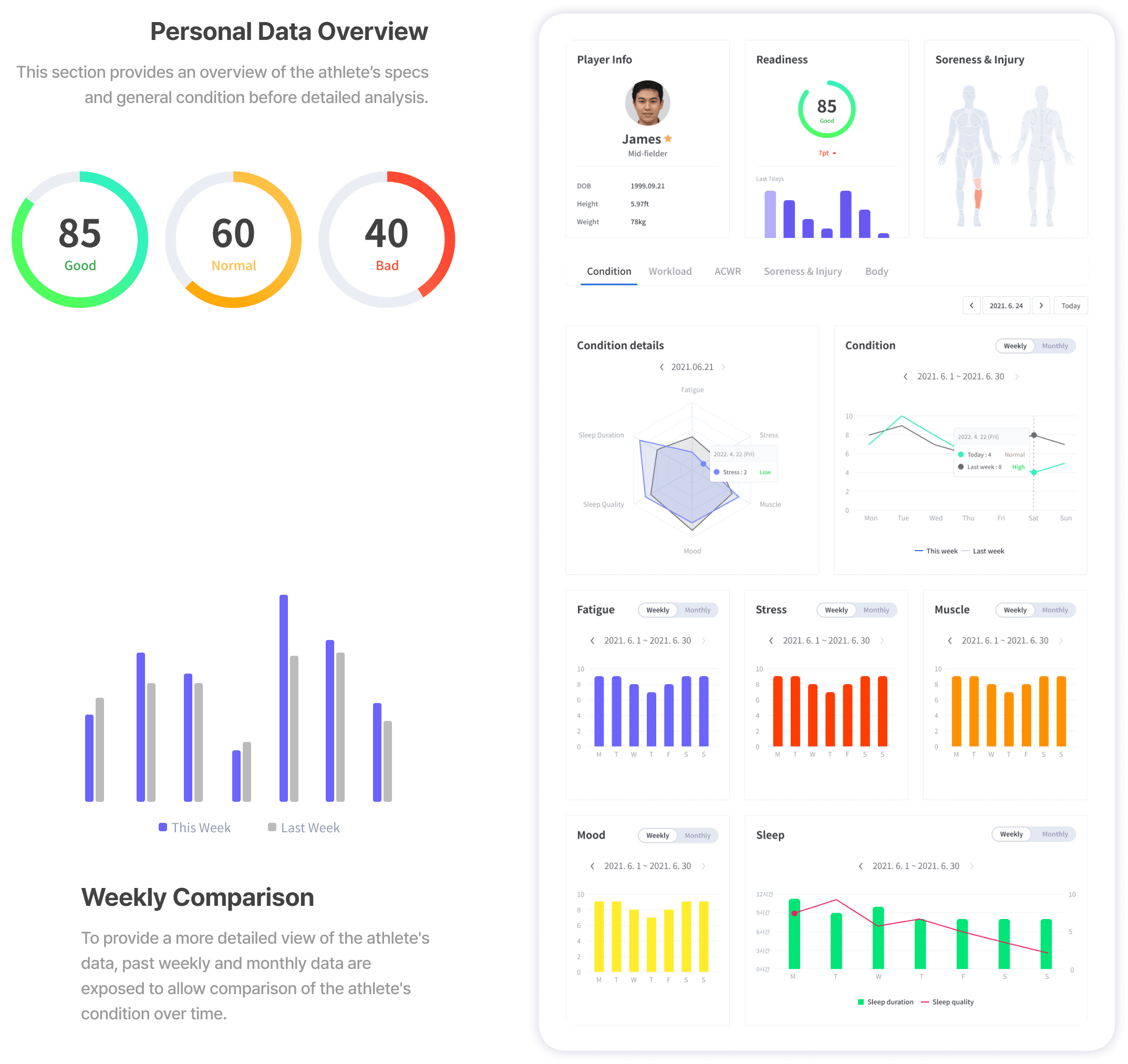 Individual Athlete Monitoring — full profile view