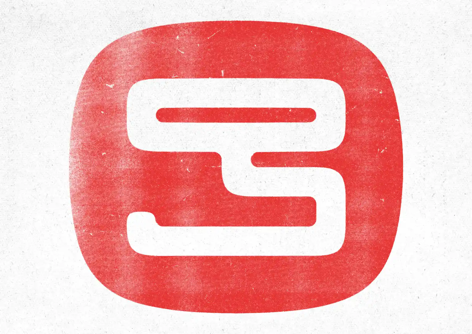 Gambaru rounded icon mark in red