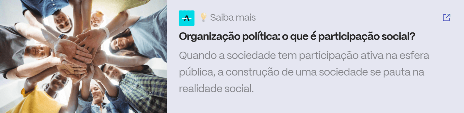 Pessoas unindo as mãos em círculo, simbolizando participação social e colaboração na gestão pública.