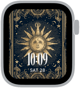 moonlit mystics Apple Watch face preview 2 featuring halloween and autumn.