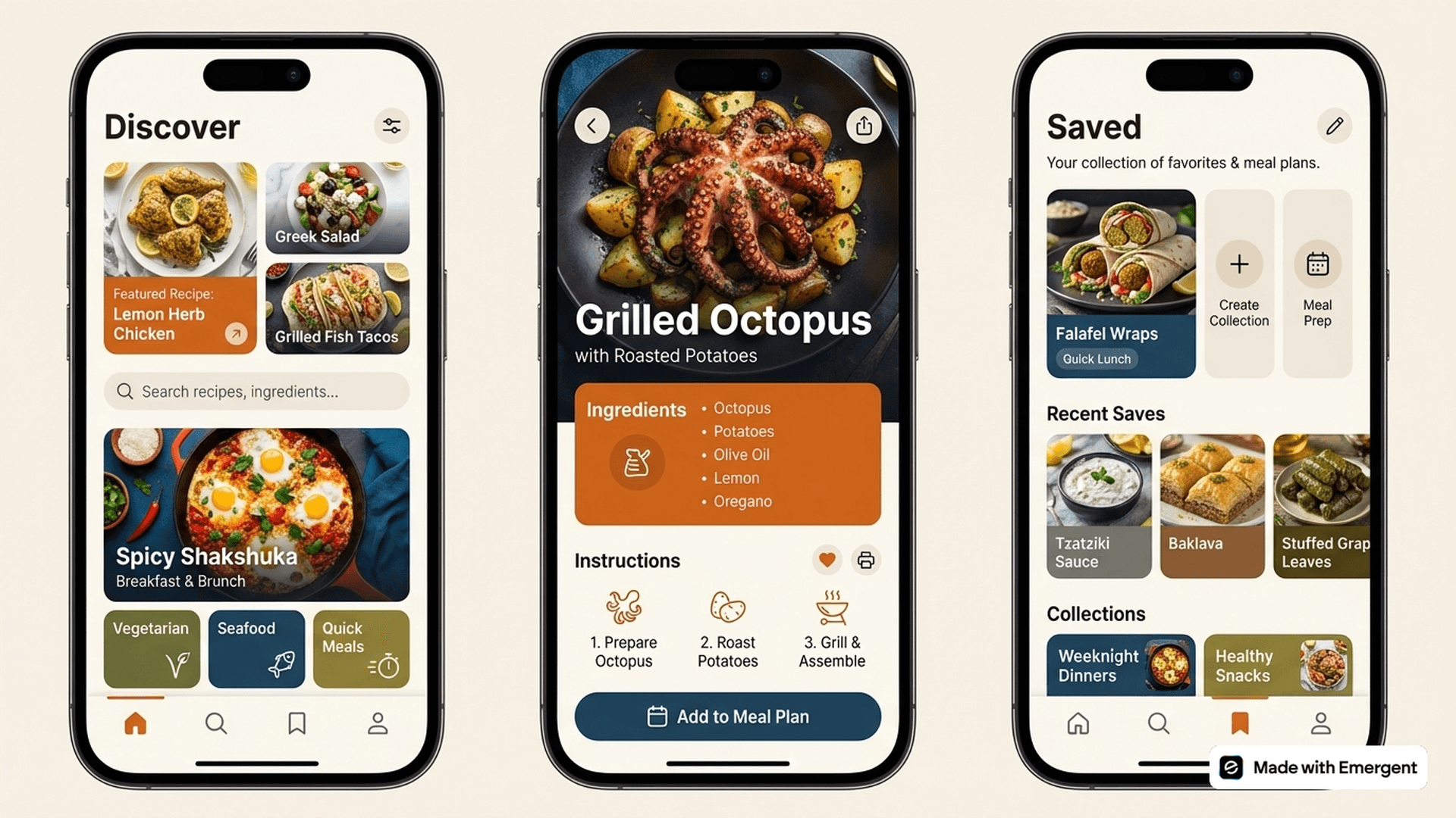 Mediterranean Recipes App Made with Emergent