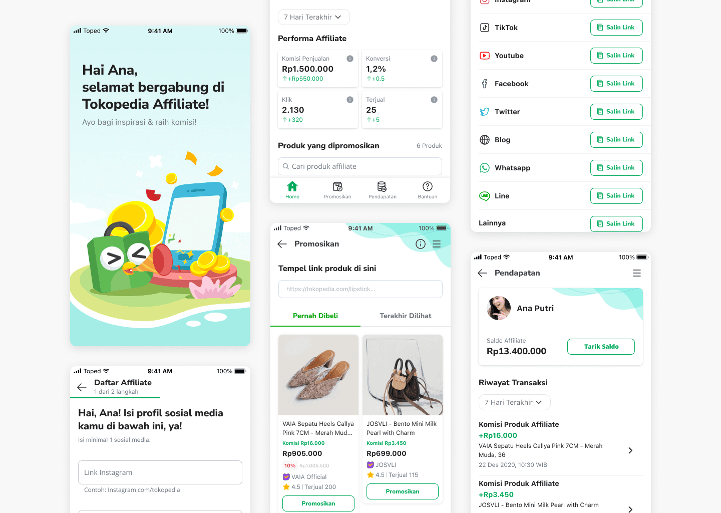 Tokopedia Affiliate: Designing a New Feature for Influencers to Share Product Links on Their Social Media Platforms.