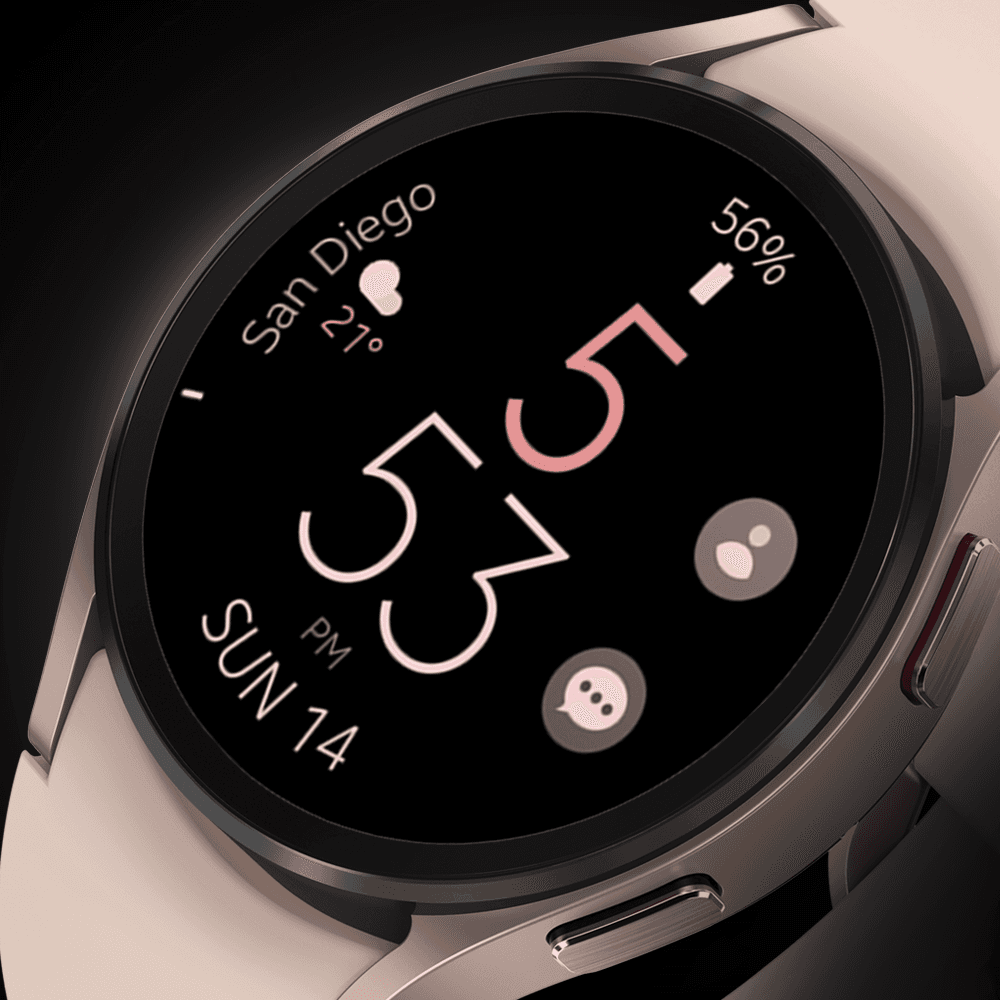 Galaxy watch displaying a digital watch face