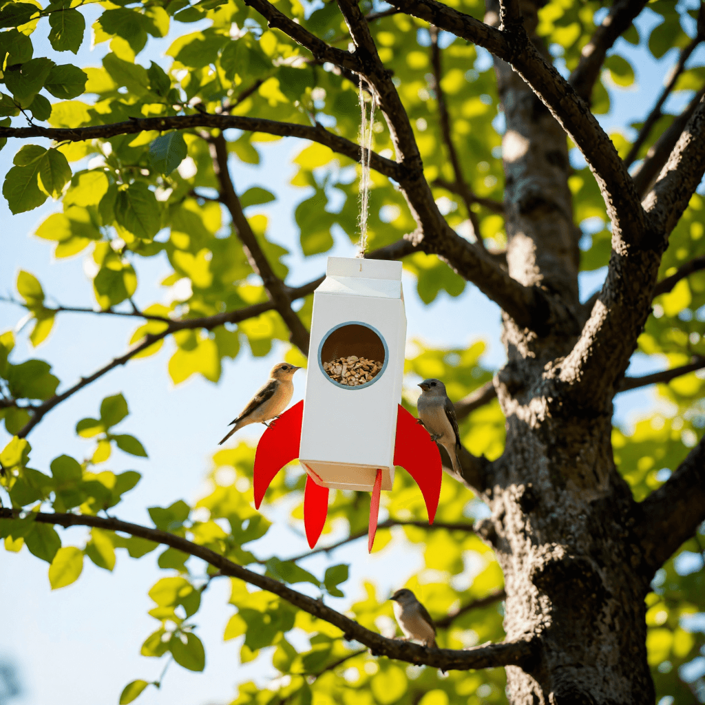 product photography of cardboard rocket