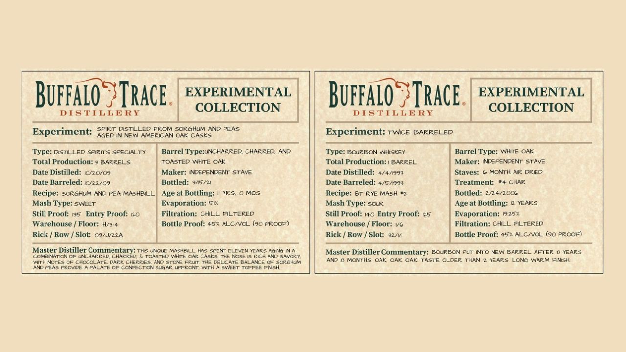 experimental release characteristics cards from buffalo trace