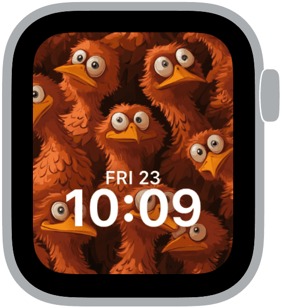 an apple watch face from the thanksgiving turkeys collection