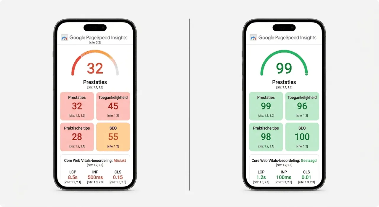 Google Page scores - The horizon lab Nijmegen