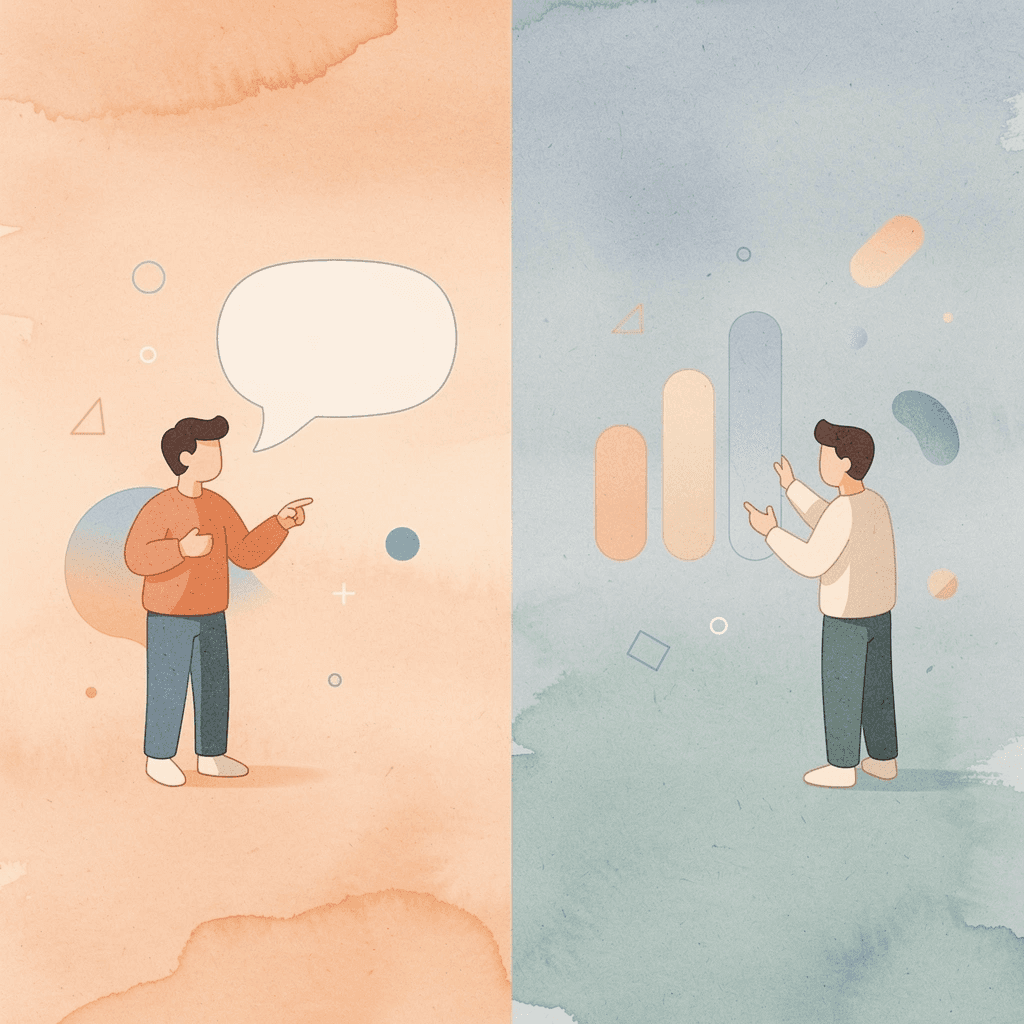 Illustration contrasting traditional linear search with modern multi-touchpoint search behavior