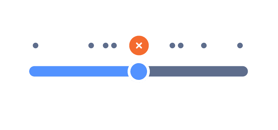 A playback timeline with an error and adjacent events highlighted.