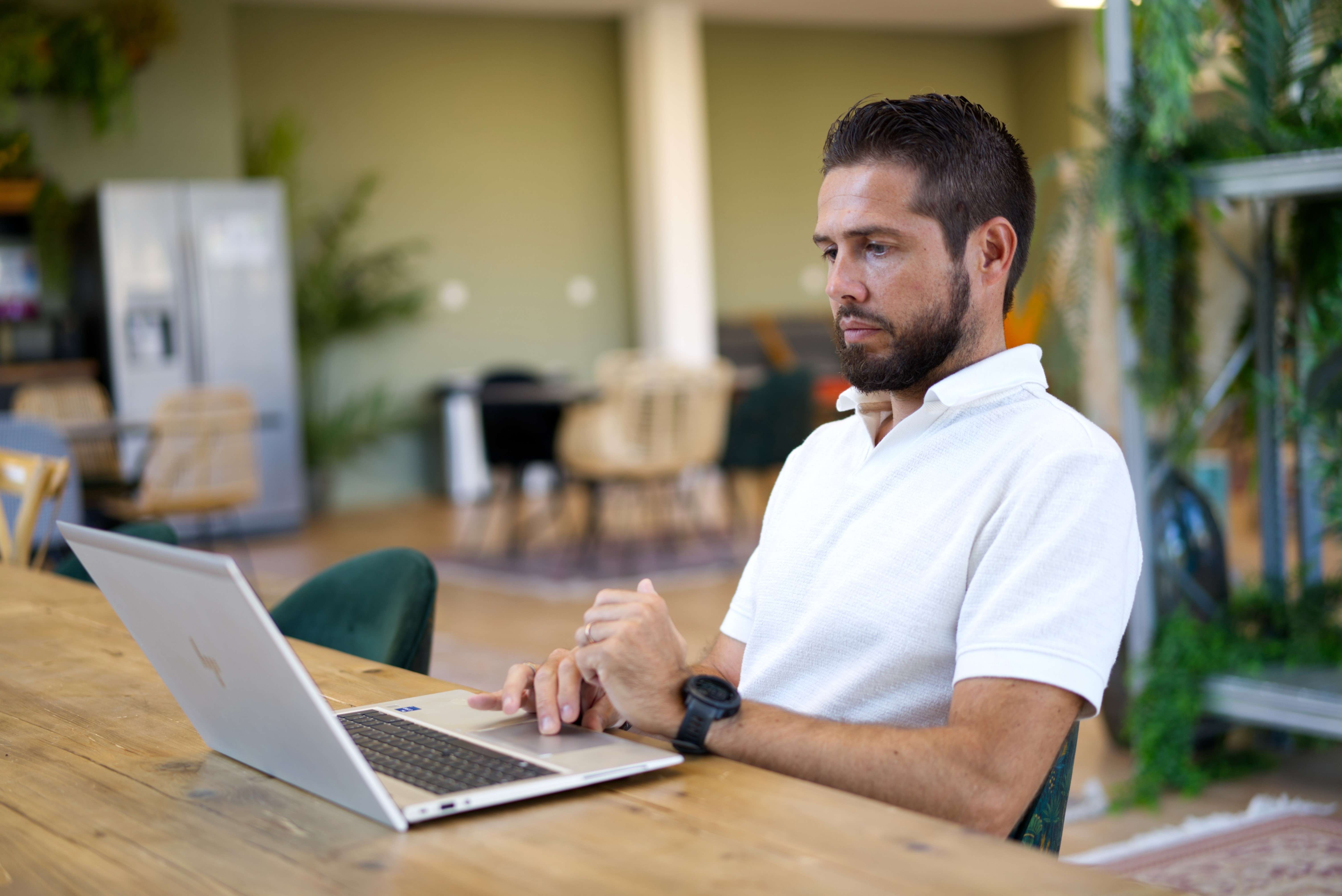 A team of workers in the office