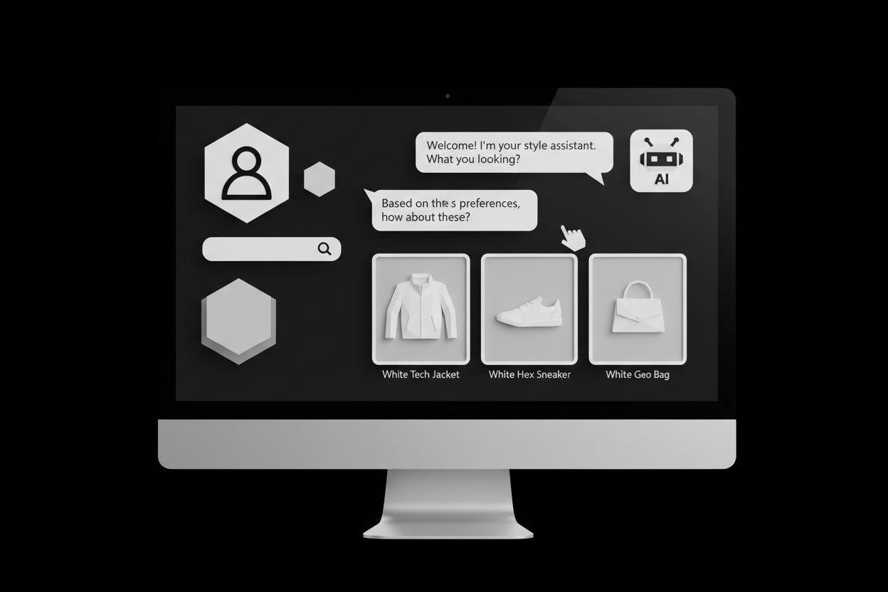 Visitor using chatbot and seeing personalized products