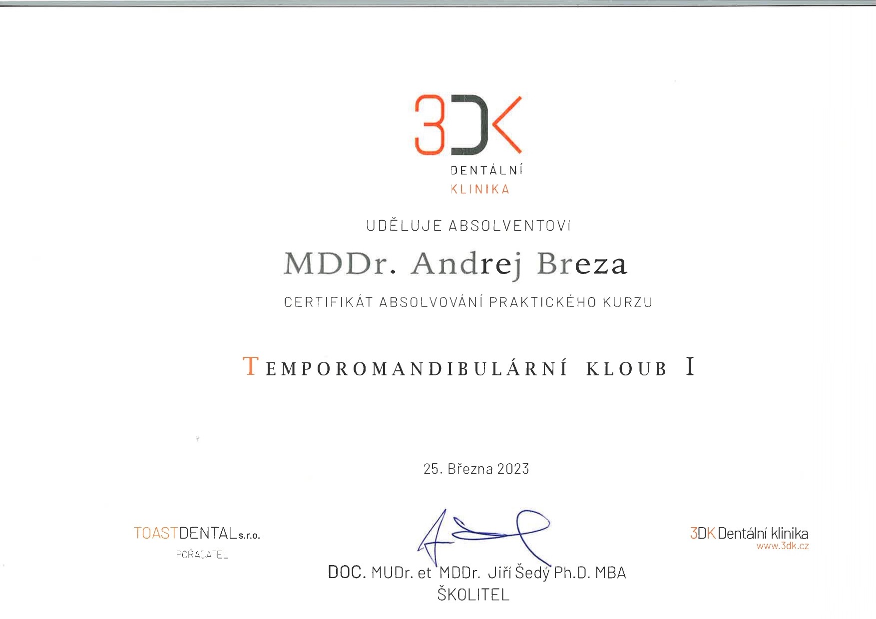 Andrej Breza - Temporomandibulární kloub I