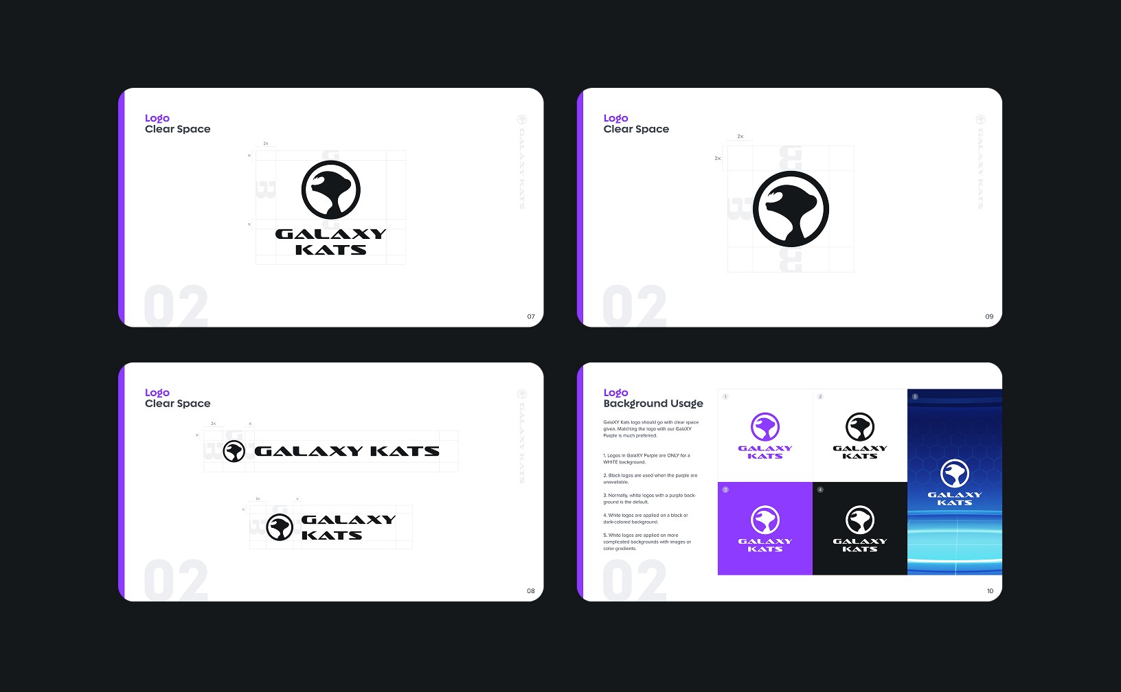 Four pictures depicting the logo guideline of the brand