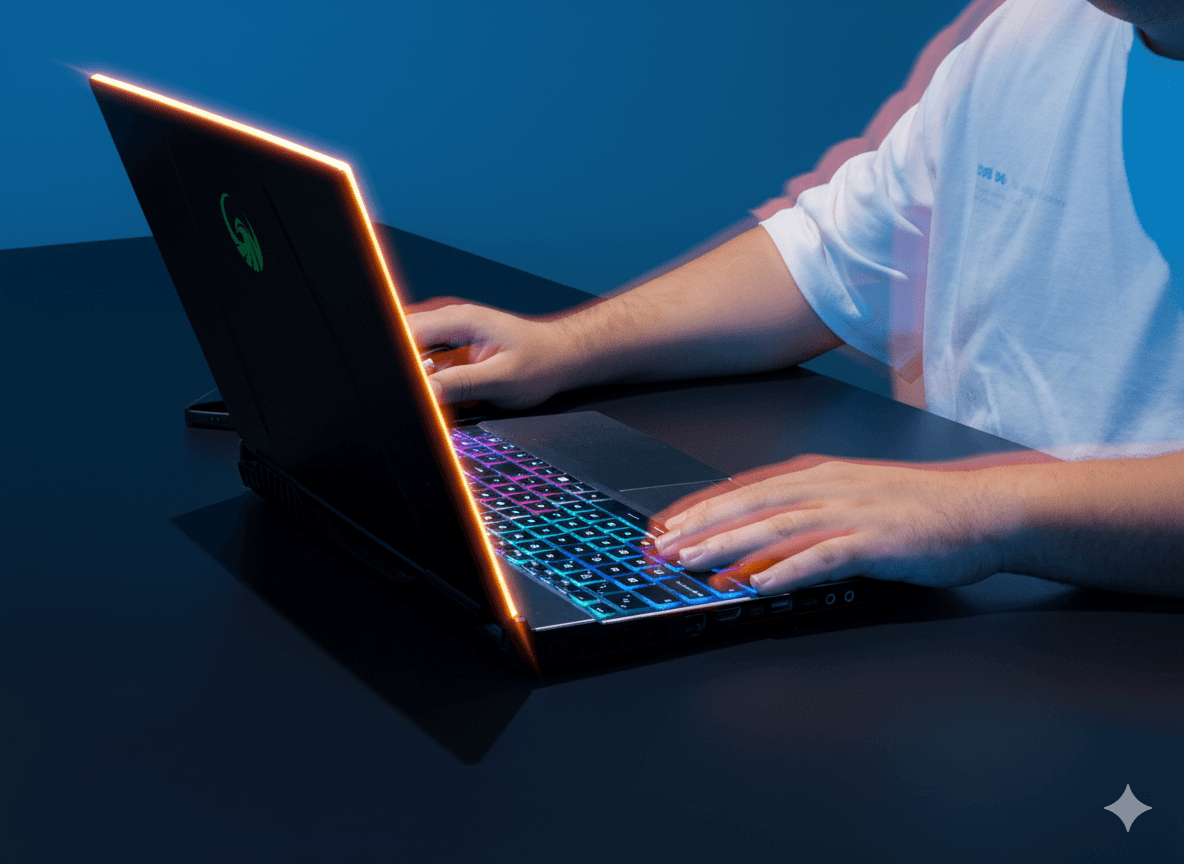 Man Using Laptop