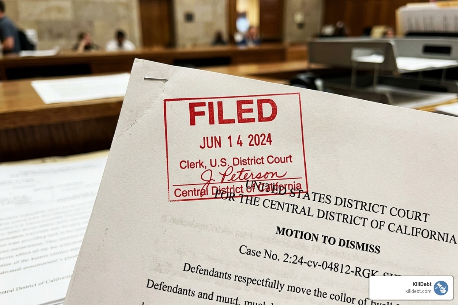 court filing stamp on a legal motion