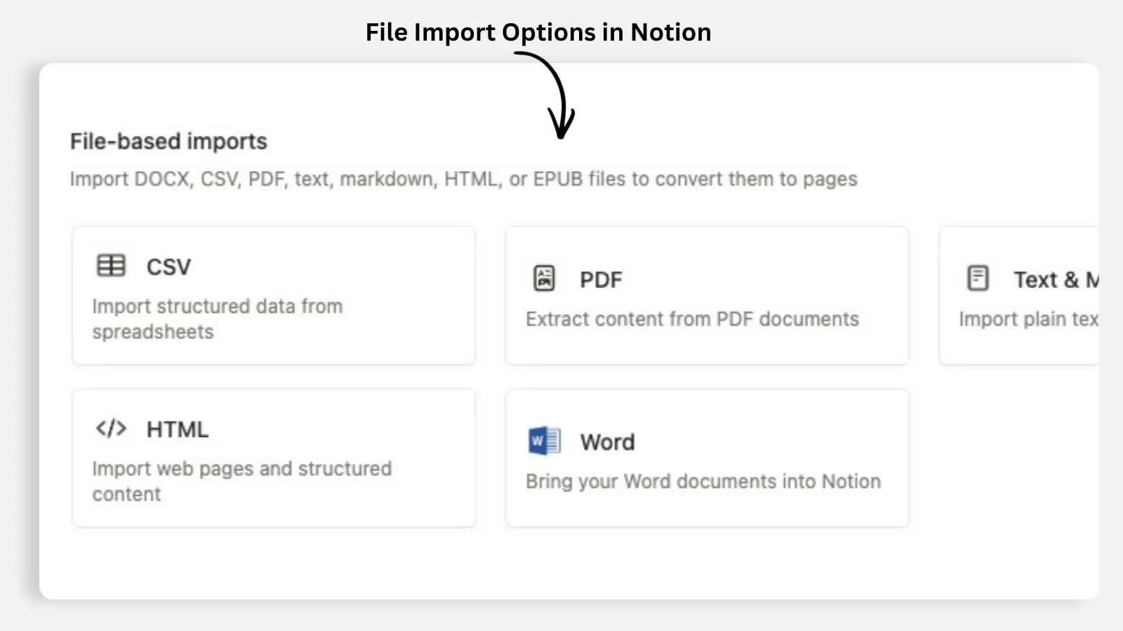 Import CSV and PDF to notion
