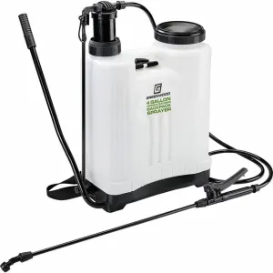 handheld sprayer with a long nozzle, hose, and adjustable strap