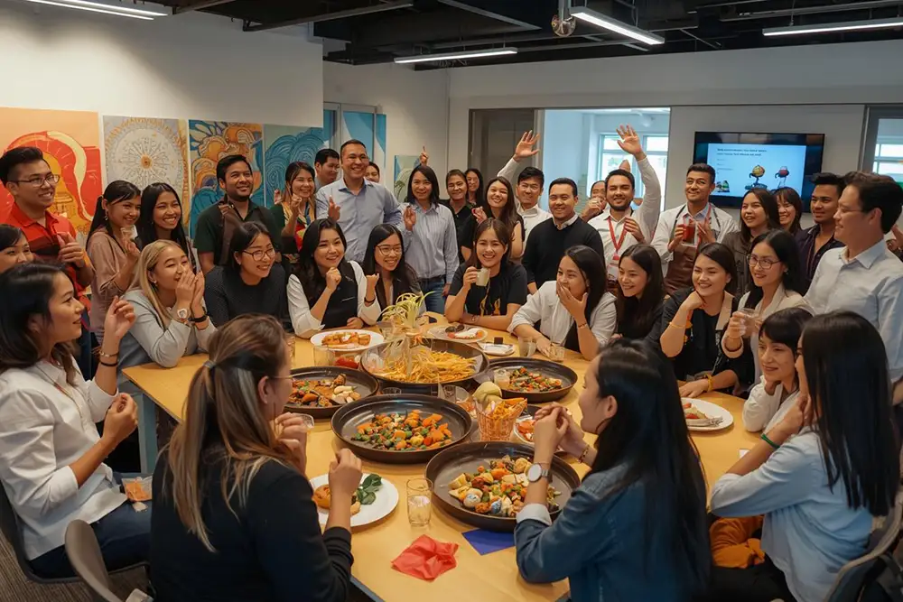 Modern workplace culture emphasizing communication, trust, and teamwork