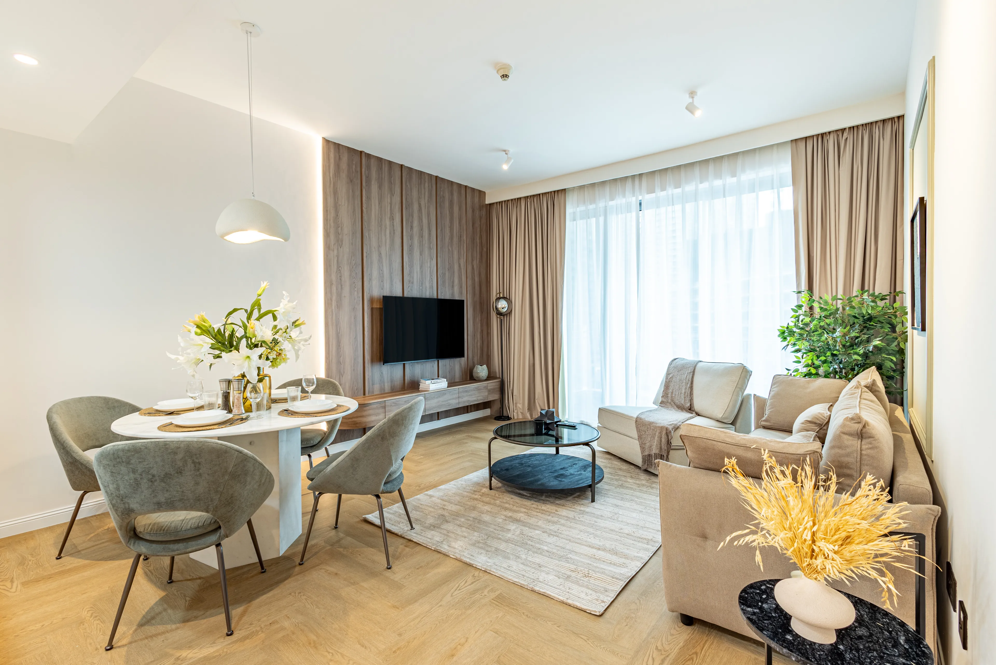 A clean picture of a living room.