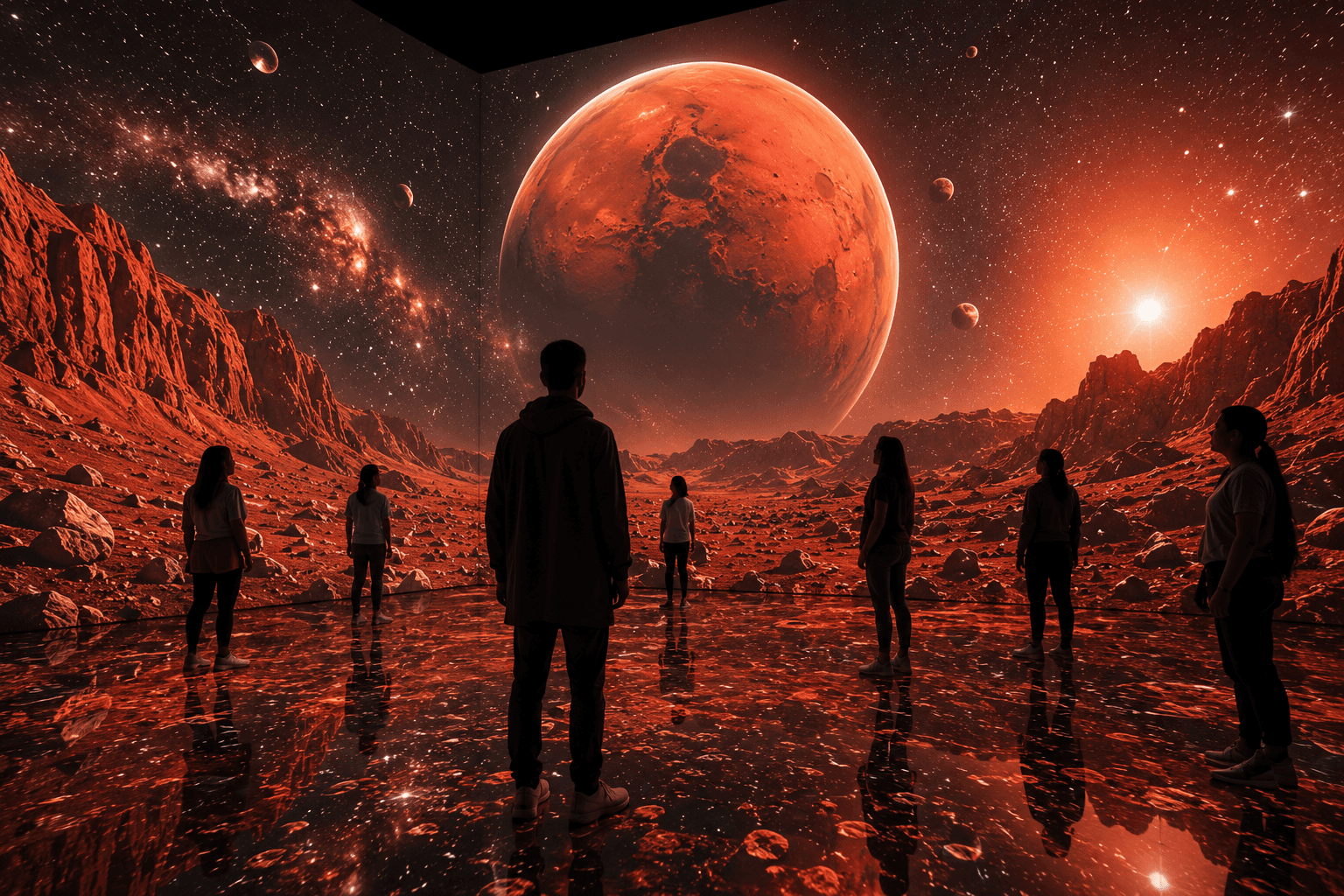 Immersive projection-mapped environment