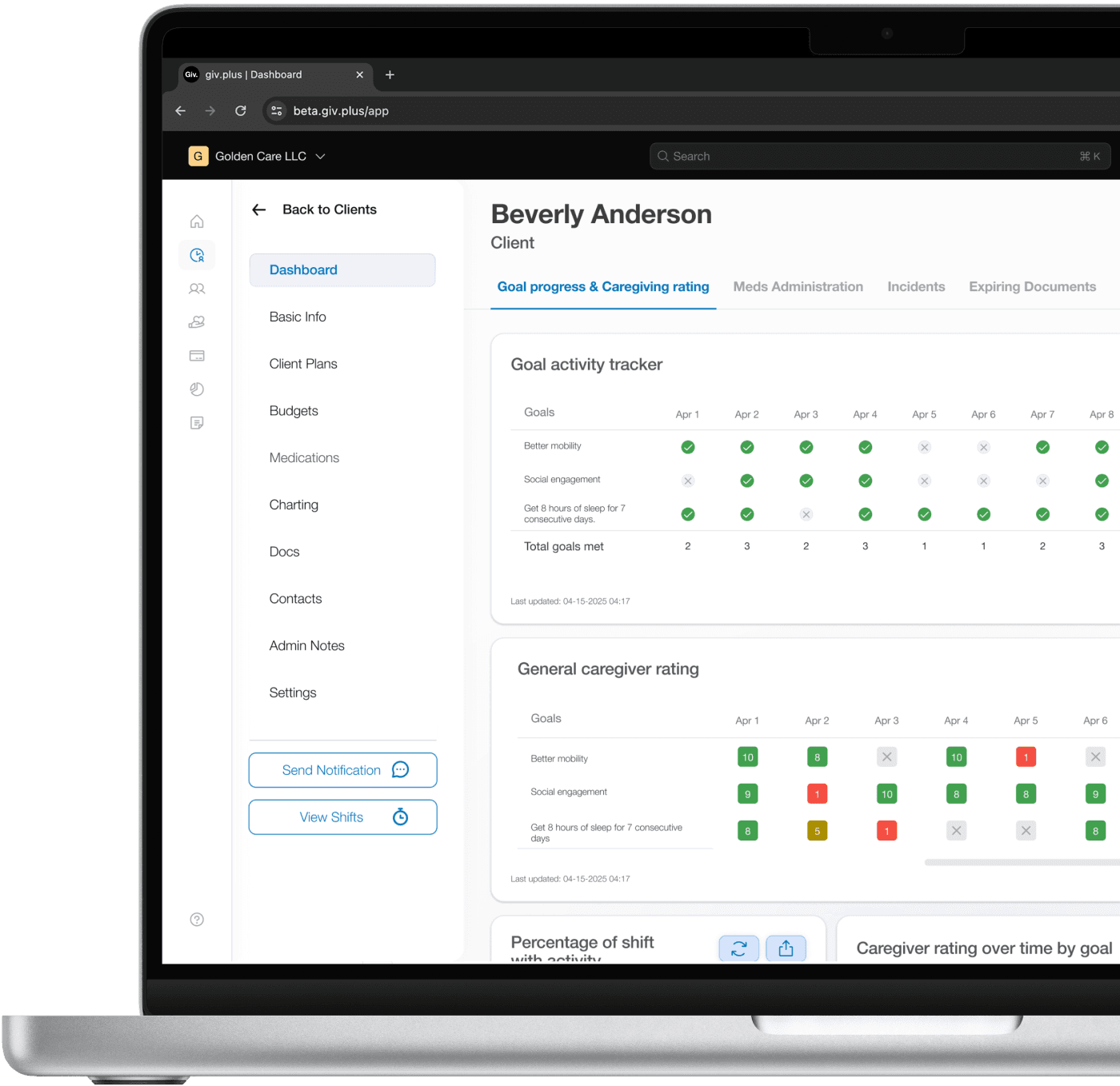 Client goals software.