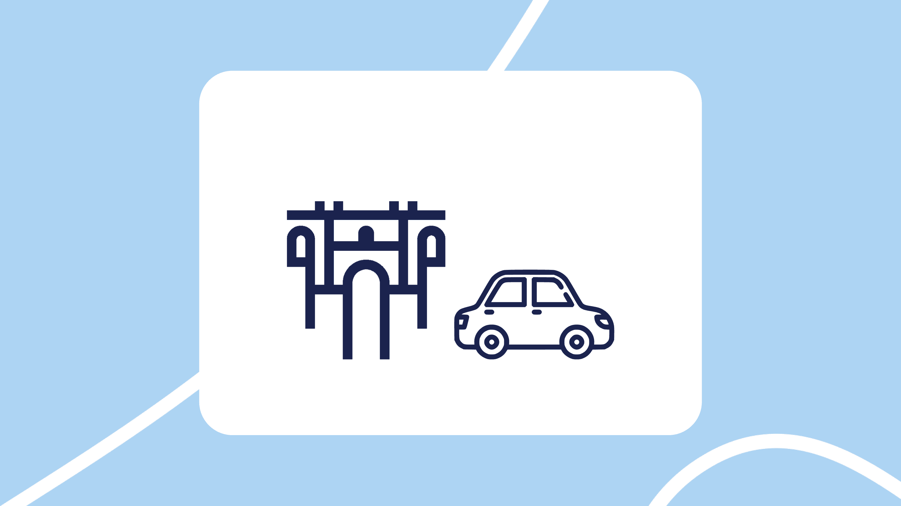 Málaga: icono minimalista de la Alcazaba junto a un coche, representando vender tu coche en Málaga de forma rápida y segura con Dealcar.