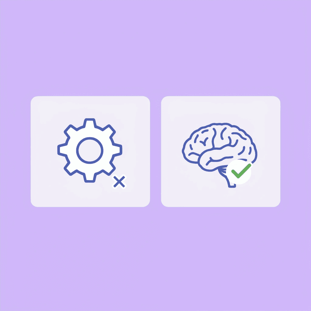 Comparison showing rigid traditional automation on the left transforming into flexible, intelligent agent workflows on the right