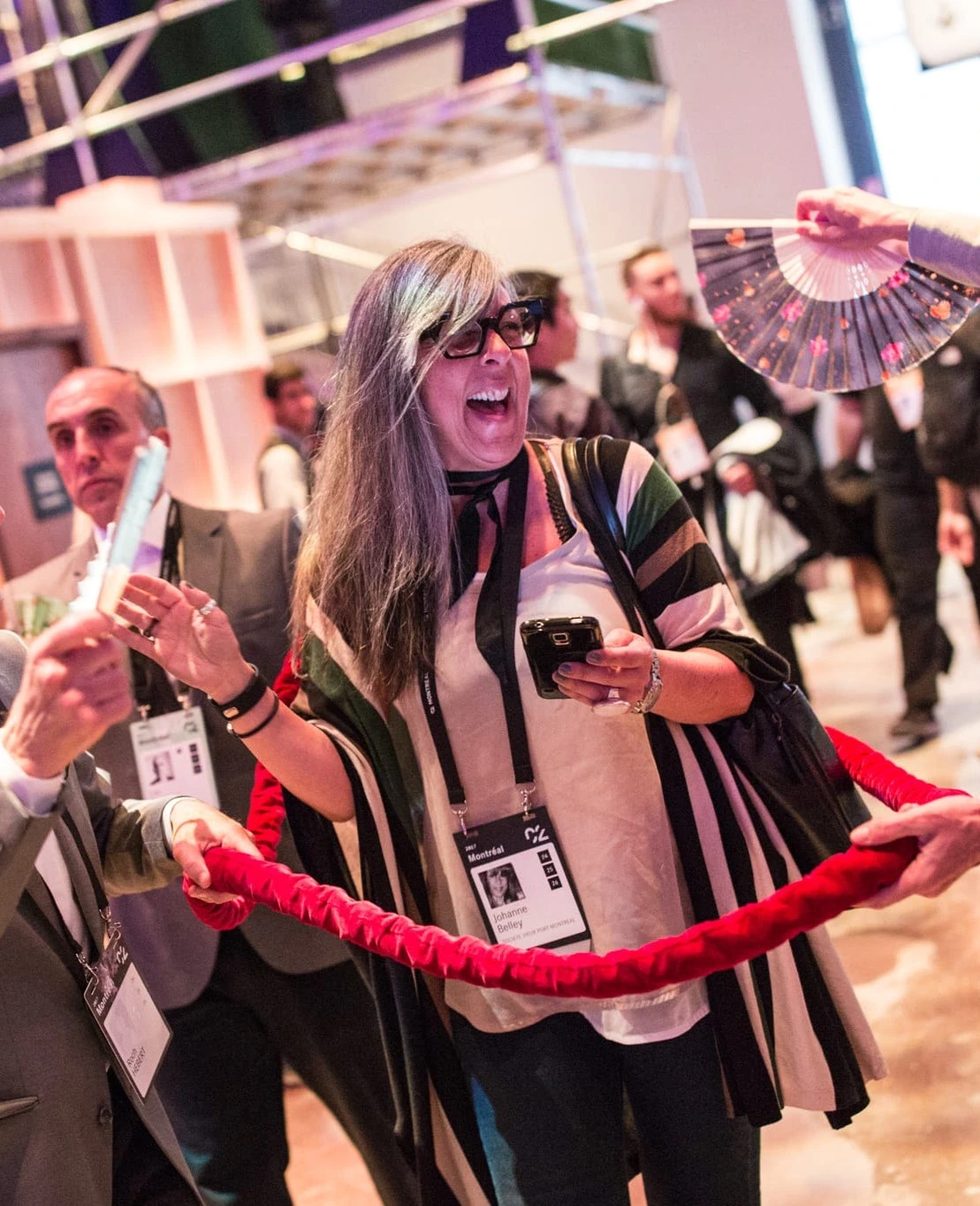 Attendees networking and connecting during a C2 event, building relationships in a lively social atmosphere.