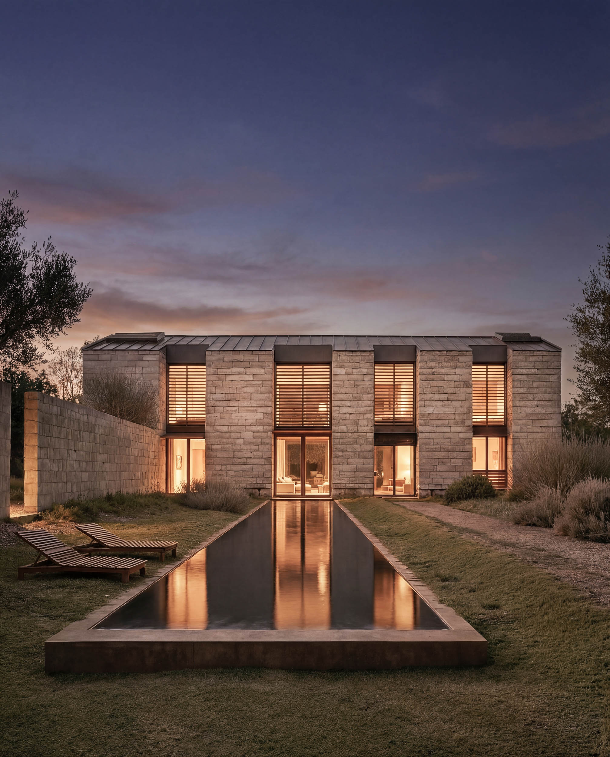 Small workshop with a metal table in the middle