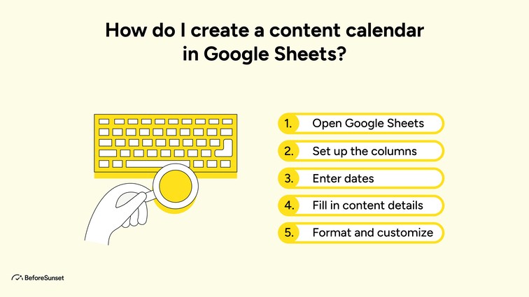 How do I create a content calendar in Google Sheets?