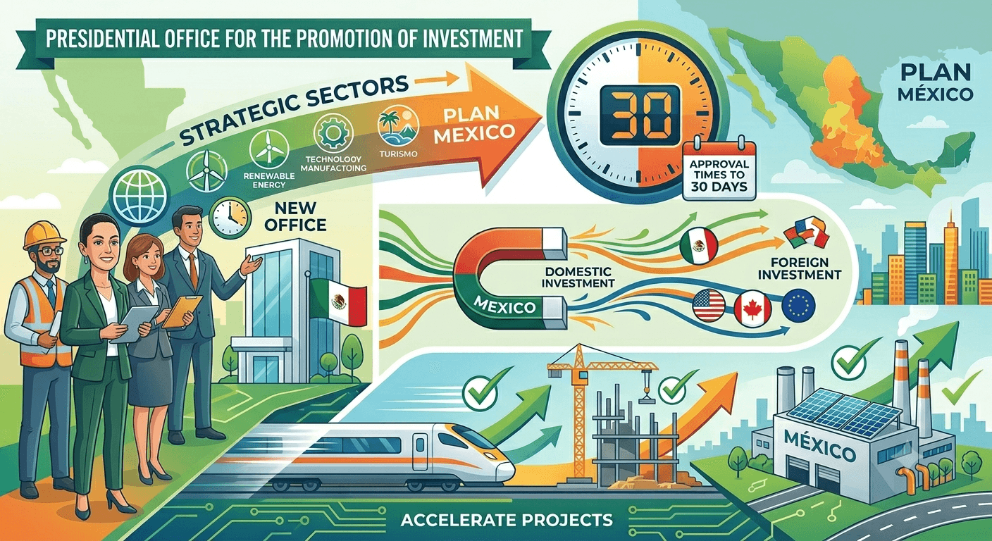 Infograhic slide on investments in Mexico