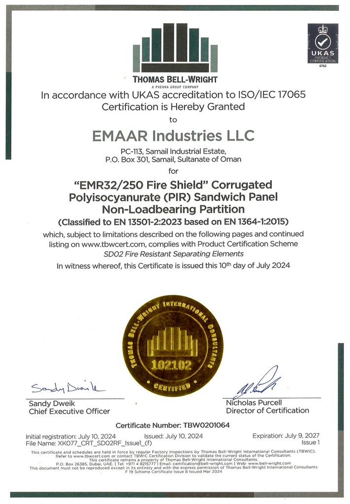 Emaar Industries Thomas Bell Wright 13501-2 Certificates