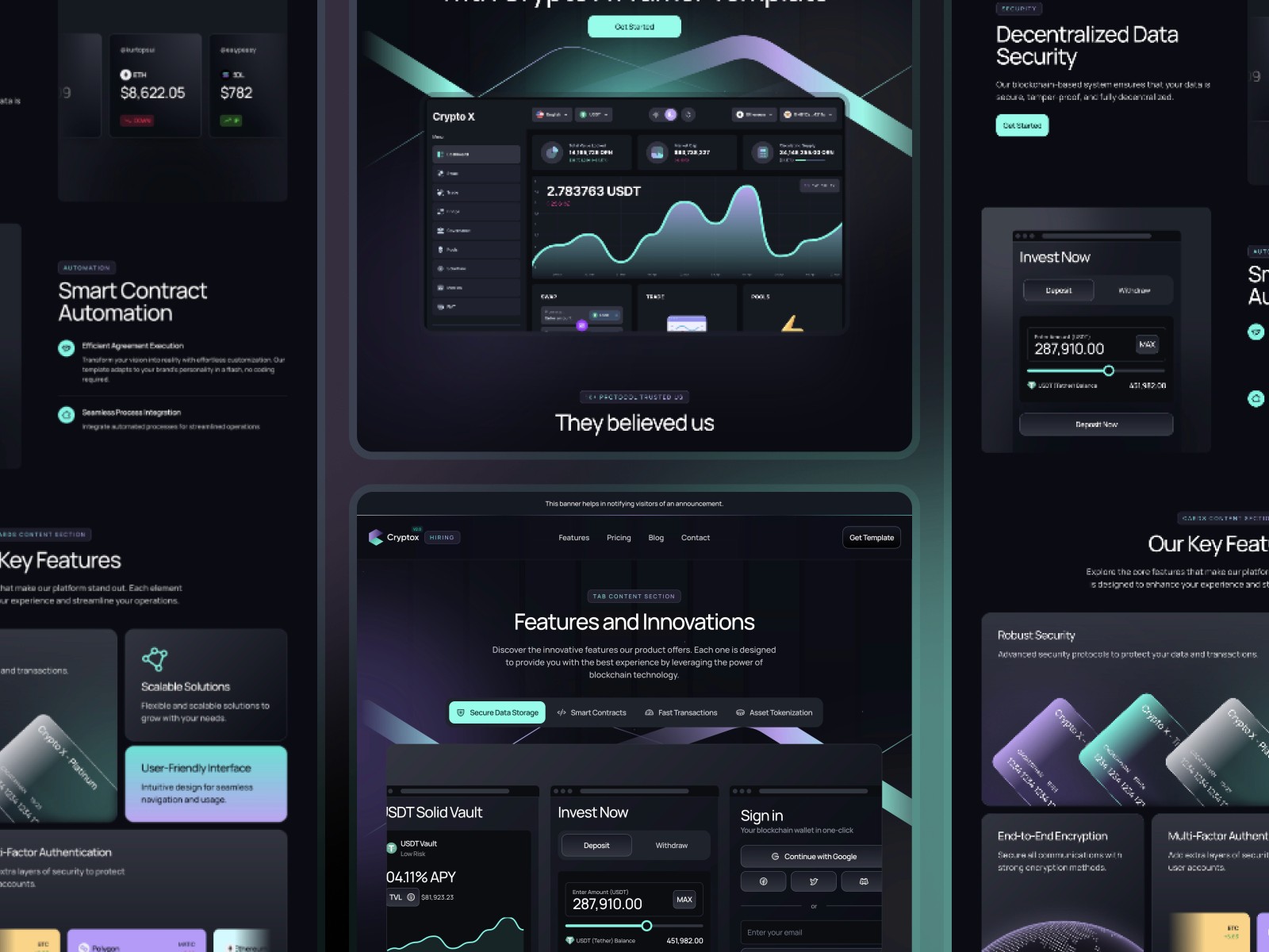 CryptoX — 高级暗黑极简 Web3 项目官网设计灵感
